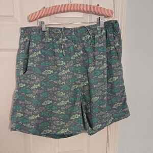 Columbia Gray and Green Fish Patterned Shorts